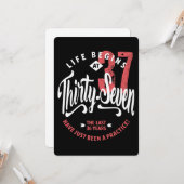 Das Leben beginnt mit 37 | 37. Geburtstag Karte (Vorderseite/Rückseite Beispiel)