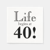 Das Leben beginnt mit 40 coolen Retro-Schriftart i Serviette (Vorderseite)