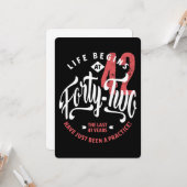 Das Leben beginnt mit 42 | 42. Geburtstag Karte (Vorderseite/Rückseite Beispiel)