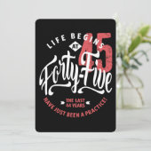 Das Leben beginnt mit 45 | 45. Geburtstag Karte (Stehend Vorderseite)