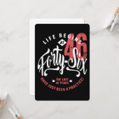 Das Leben beginnt mit 46 | 46. Geburtstag Karte (Vorderseite/Rückseite Beispiel)