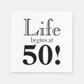 Das Leben beginnt mit 50 coolen Retro-Zeichen Serviette (Vorderseite)