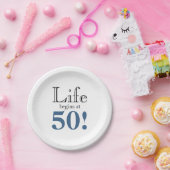 Das Leben beginnt mit 50 schwarz-schwarz coolen Re Pappteller (Party)