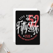 Das Leben beginnt mit 52 | 52. Geburtstag Karte (Vorderseite/Rückseite Beispiel)