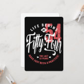 Das Leben beginnt mit 54 | 54. Geburtstag Karte (Vorderseite/Rückseite Beispiel)