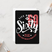 Das Leben beginnt mit 60 | 60. Geburtstag Karte (Vorderseite/Rückseite Beispiel)