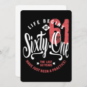 Das Leben beginnt mit 61 | 61. Geburtstag Einladung (Vorne/Hinten)