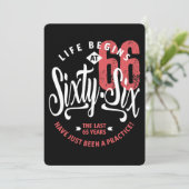 Das Leben beginnt mit 66 | 66. Geburtstag Karte (Stehend Vorderseite)