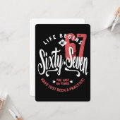 Das Leben beginnt mit 67 | 67. Geburtstag Karte (Vorderseite/Rückseite Beispiel)