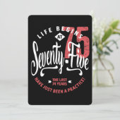 Das Leben beginnt mit 75 | 75. Geburtstag Karte (Stehend Vorderseite)