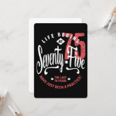 Das Leben beginnt mit 75 | 75. Geburtstag Karte (Vorderseite/Rückseite Beispiel)