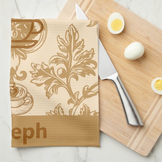 Das Leben beginnt mit Kaffee Geschirrtuch (Viertel Falte)