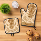 Das Leben beginnt mit Kaffee Ofenhandschuh & Topflappen-Set (Oben Unten)