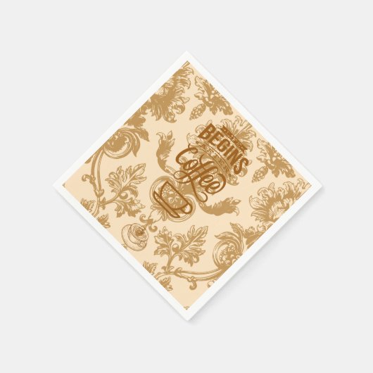 Das Leben beginnt mit Kaffee Serviette (Ecke)