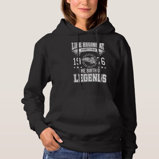 Das Leben beginnt mit vierzig Sechs 1976, der Gebu Hoodie (Vorderseite)