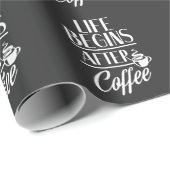 Das Leben beginnt nach Coffee Bean süchtiges Koffe Geschenkpapier (Rolleneckpunkt)