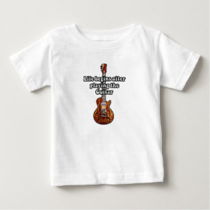 Das Leben beginnt nach dem Gitarrenspiel. Retro-Fa Baby T-shirt