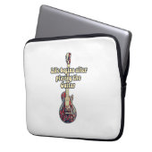 Das Leben beginnt nach dem Gitarrenspielen. Retro- Laptopschutzhülle (Vorderseite Links)