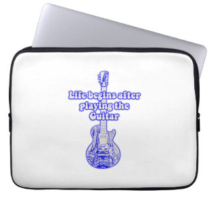 Das Leben beginnt nach dem Gitarrenspielen. Vintag Laptopschutzhülle