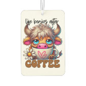 Das Leben beginnt nach dem Kaffee  Autolufterfrischer (Rückseite)
