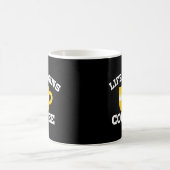 Das Leben beginnt nach dem Kaffee Basic Dunkel Kaffeetasse (Mittel)