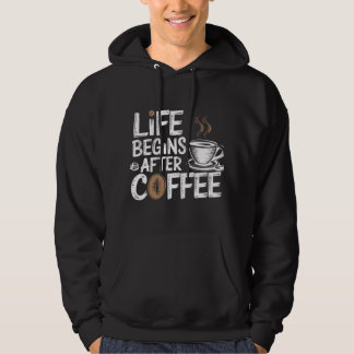 Das Leben beginnt nach dem Kaffee - Funny Coffee L Hoodie