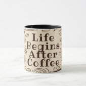 Das Leben beginnt nach dem Kaffee - Funny Coffee L Tasse (Zentrum)