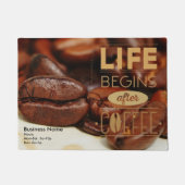 Das Leben beginnt nach dem Kaffee Fußmatte (Vorderseite)