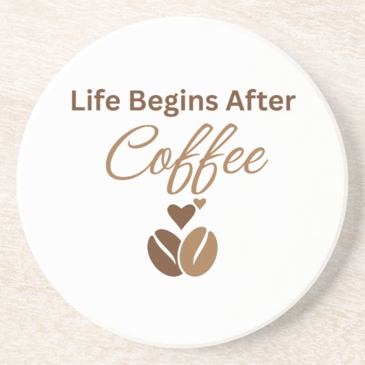 Das Leben beginnt nach dem Kaffee, gemütlicher Mor Getränkeuntersetzer (Vorne)
