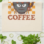 Das Leben beginnt nach dem Kaffee Geschirrtuch (Gefaltet)