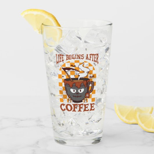Das Leben beginnt nach dem Kaffee Glas (Vorderseite Ice)