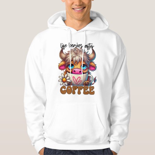 Das Leben beginnt nach dem Kaffee Hoodie (Vorderseite)