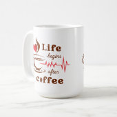 Das Leben beginnt nach dem Kaffee Kaffeetasse (Vorderseite Links)