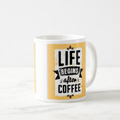 Das Leben beginnt nach dem Kaffee Kaffeetasse (VorderseiteRechts)