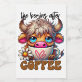 Das Leben beginnt nach dem Kaffee  Lebensmitteletikett (Einzelnes Label)