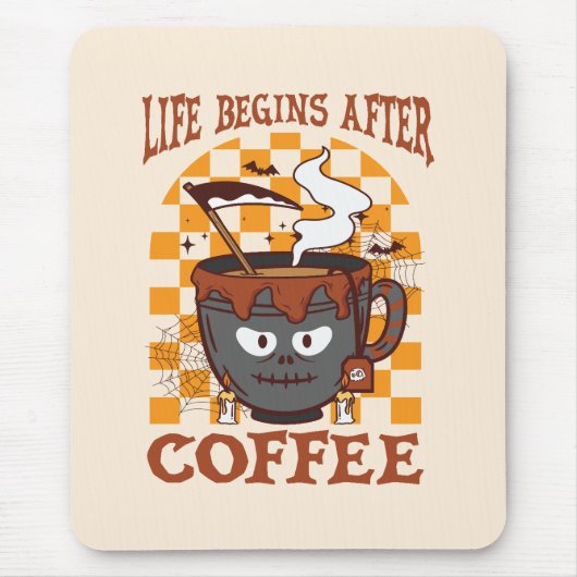 Das Leben beginnt nach dem Kaffee Mousepad (Vorne)