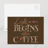 Das Leben beginnt nach dem Kaffee Postkarte (Vorne/Hinten)