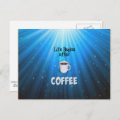 Das Leben beginnt nach dem Kaffee Postkarte (Vorne/Hinten)