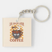 Das Leben beginnt nach dem Kaffee Schlüsselanhänger (Rückseite)