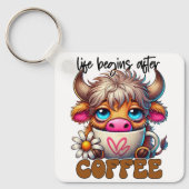 Das Leben beginnt nach dem Kaffee Schlüsselanhänger (Vorderseite)