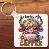 Das Leben beginnt nach dem Kaffee Schlüsselanhänger (Vorderseite)