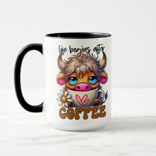 Das Leben beginnt nach dem Kaffee  Tasse