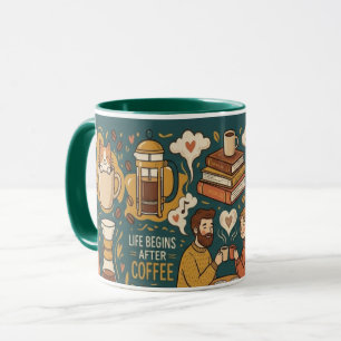 Das Leben beginnt nach dem Kaffee  Tasse
