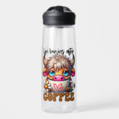 Das Leben beginnt nach dem Kaffee Trinkflasche (Vorne)