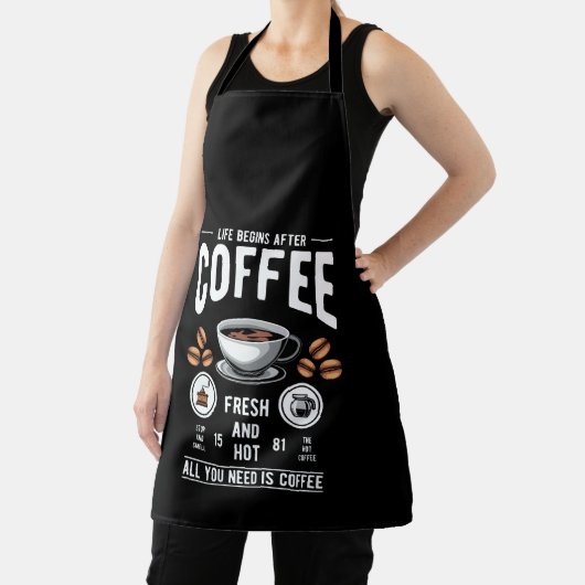 Das Leben beginnt nach dem Kaffee-Zitat Schürze (InSitu)