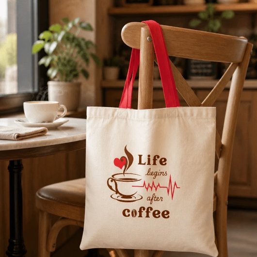 Das Leben beginnt nach dem Kaffeebeutel Tragetasche