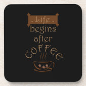 Das Leben beginnt nach den lustigen Sprüchen Getränkeuntersetzer (Vorderseite)