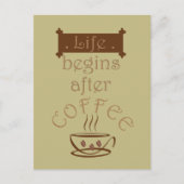 Das Leben beginnt nach den lustigen Sprüchen Postkarte (Vorderseite)