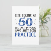 Das Leben beginnt um 50 Dankeskarte (Stehend Vorderseite)