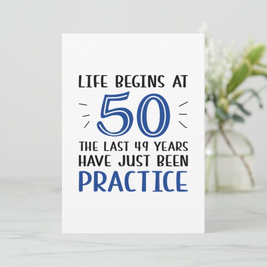 Das Leben beginnt um 50 Dankeskarte (Stehend Vorderseite)